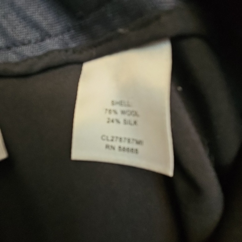 Classiques Entier Navy Blue Wool Silk Blend Wide Leg Dress Pants Trousers 10 - Picture 4 of 12